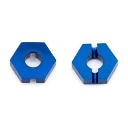 #92063 - B64 Front Wheel Hexes, 12 mm, blue aluminum - Team Associated