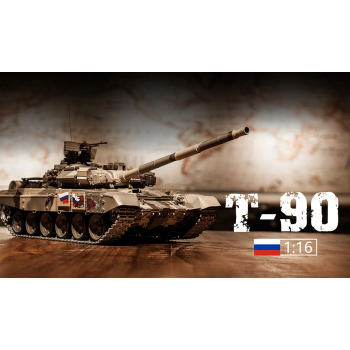 Czołg zdalnie sterowany ASG/IR/dźwięk/dym 1:16 Russia T-90 RTR 2.4Ghz - Heng Long 3938-1B (P)