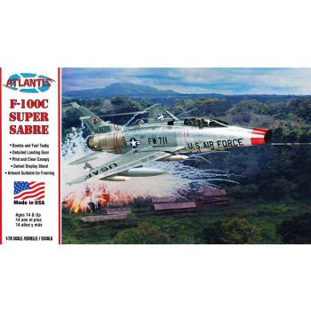 Model Plastikowy - ATLANTIS Models Samolot 1:70 F-100C Super Sabre - AMCH236