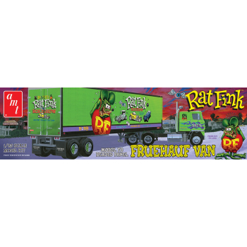 Model Plastikowy - Naczepa 1:25 Fruehauf Beaded Van Trailer Hauler - Rat Fink - AMT1292