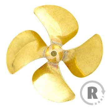 Śruba Mosiężna 4-łopatowa 35mm M3 - prawa (CW) - RABOESCH 170-49