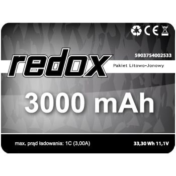 Redox ASG 3000 mAh 11,1V MINI TAMIYA (2+1) - pakiet Li-Ion