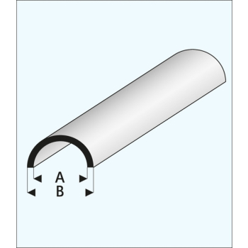 Półokrągły Profil plastikowy 5,0 x 7,0 x 1000 mm - MAQUETT