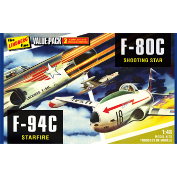 Model plastikowy - Zestaw 2 Samolotów US Korean War Fighters - F-80c Shooting Star  F-94c Starfire - Lindberg