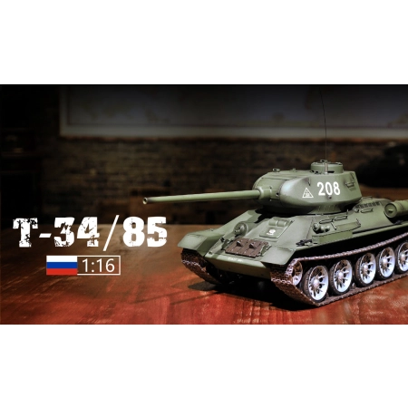 Czołg zdalnie sterowany ASG/IR/dźwięk/dym 1:16 Russia Medium Tank T-34/85 1944 RTR 2.4Ghz - Heng Long 3909-1B (P)