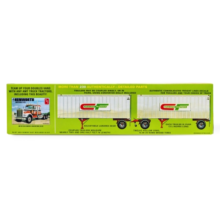 Model Plastikowy - Naczepa Double Header Tandem Van Trailers - AMT1132